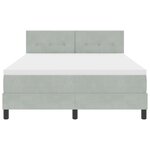 Lit à ressorts vidaXL avec matelas et lumière LED Gris clair 140x200 cm Velours