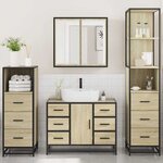 vidaXL Ensemble de meubles de salle de bain 4 Pièces chêne sonoma