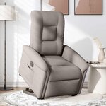 vidaXL Fauteuil inclinable électrique taupe tissu