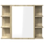 vidaXL Armoire à miroir de bain Chêne sonoma 80x20 5x64 cm Aggloméré