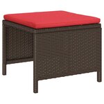 vidaXL Ensemble de canapé de jardin 6 Pièces Marron et rouge polyrotin
