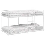 VidaXL Lit superposé sans matelas blanc 90x190 cm acier