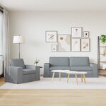 vidaXL Ensemble de Canapés 2 pc Gris clair tissu