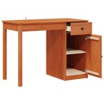 vidaXL Bureau avec tiroir Brun Ciré 100 x 50 x 74 cm Pin massif