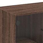 vidaXL Armoire latérale avec portes en verre chêne marron 68x37x75 5cm