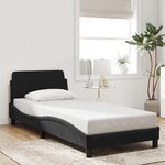 vidaXL Cadre de lit et tête de lit sans matelas noir 90x190 cm velours