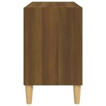 vidaXL Meuble TV avec pieds en bois massif Chêne marron 69 5x30x50 cm