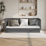 vidaXL Lit de jour Gris 90x200 cm Bois de pin massif