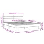 vidaXL Cadre de lit sans matelas chêne fumé 150x200 cm
