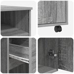 vidaXL Bureau d'ordinateur gris Gris sonoma Bois d'ingénierie Moyen