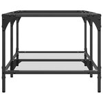 vidaXL Table basse avec dessus en verre transparent 98 5x50x40cm acier