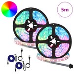 vidaXL Bande LED 2 Pièces Noir et Transparent 2500 mm Cuivre et plastique