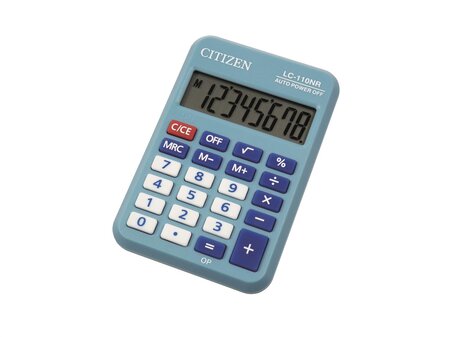 Calculatrice de poche LC 110NR-BL bleu clair CITIZEN