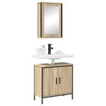 vidaXL Ensemble de mobilier de salle de bain avec étagère 2 Pièces Marron