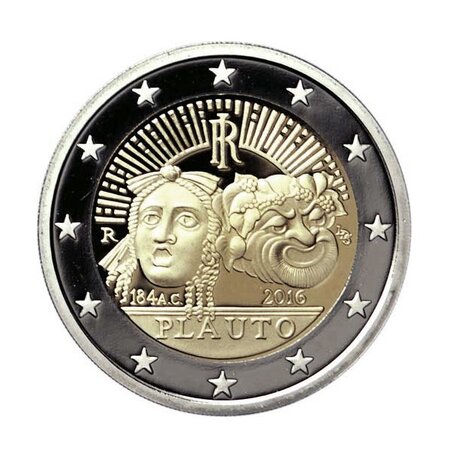 Pièce de monnaie 2 euro commémorative Italie 2016 – Plaute
