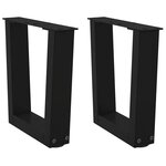 vidaXL Pieds de table basse en forme de V  2 pièces  noir  40 x (30-31 3) cm  acier