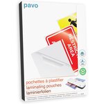 Boîte de 100 pochettes à plastifier A4 200 microns (2x100) Autocollantes PAVO