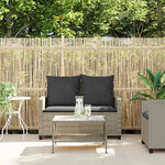 vidaXL Canapé de jardin 2places coussins et table gris clair polyrotin