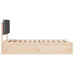 vidaXL Cadre de lit avec tête de lit rembourrée Gris foncé 90 x 200 cm