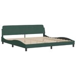 vidaXL Cadre de lit Dover vert foncé 200x200 cm velours