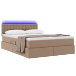 vidaXL Lit avec rangement et LED avec matelas Cappuccino 140 x 200 cm