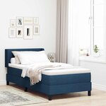 vidaXL Lit à ressorts avec matelas bleu - 90 x 200 cm  tissu