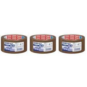 Ruban Adhésif Polypro STRONG 52 microns - H50 mm x L66m Havane x 3 TESA