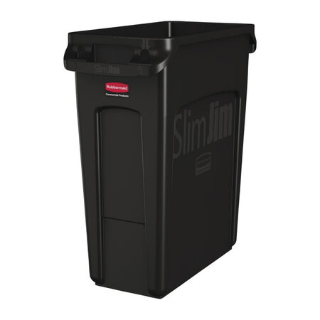Collecteur de recyclage slim jim noir 60 l - rubbermaid -  - plastique60 558 8x279 4x635mm