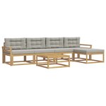 vidaXL Ensemble de canapés d'extérieur 6 pc Blanc et gris clair