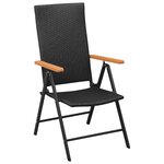 vidaXL Ensemble de salle à manger de jardin 9 Pièces Noir et marron