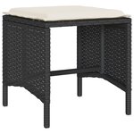 vidaXL Salon de jardin 6 Pièces avec coussins noir résine tressée