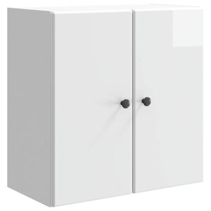 vidaXL Armoire Murale 59 x 31 x 60 cm Bois d'ingénierie Blanc brillant