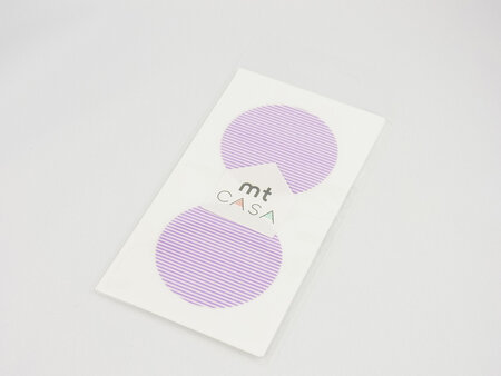 Masking Tape MT Casa Seal Sticker rond en washi Rayé purple