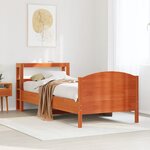 vidaXL Cadre de lit sans matelas cire marron 90x190 cm bois pin massif