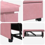 vidaXL Canapé-lit 3-en-1 en velours rose