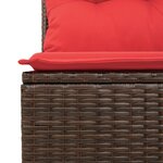 vidaXL Canapé de jardin avec coussins 2 places en résine tressée marron