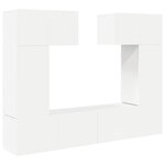 vidaXL Ensemble de meubles TV 6 Pièces Blanc Bois d'ingénierie