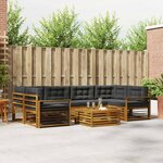 vidaXL Ensemble de canapés d'extérieur 7 Pièces Naturel et Anthracite