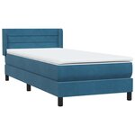 vidaXL Sommier à lattes de lit et matelas bleu foncé 80x220 cm velours