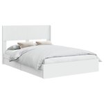 vidaXL Cadre de lit avec rangement et tête de lit Blanc 160 x 200 cm