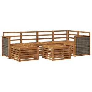 vidaXL Ensemble de canapé d'angle 6 Pièces Naturel Bois d'Acacia Massif
