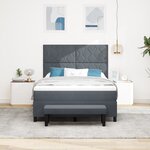 vidaXL Lit à Ressorts avec Matelas & Banc Gris Foncé 160x200 cm Velours