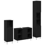 vidaXL Ensemble de meubles pour salle de bain 3 Pièces Chêne noir