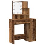 vidaXL Ensemble de coiffeuse avec LED vieux bois bois d'ingénierie