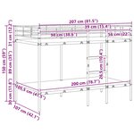 vidaXL Lit superposé sans matelas noir 107x203 cm acier