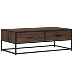 vidaXL Table basse chêne marron 100x50x35cm bois d'ingénierie et métal