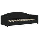 vidaXL Lit de jour avec lit gigogne et matelas noir 80x200 cm velours