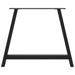 vidaXL Pieds de table à manger en forme de A 2 pièces noir 90 x (72-73) cm acier