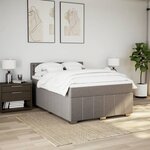 vidaXL Sommier à lattes de lit avec matelas Taupe 140x190 cm Tissu