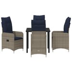 vidaXL Set de dîner de jardin 5 pièces avec coussins en raton poly noir